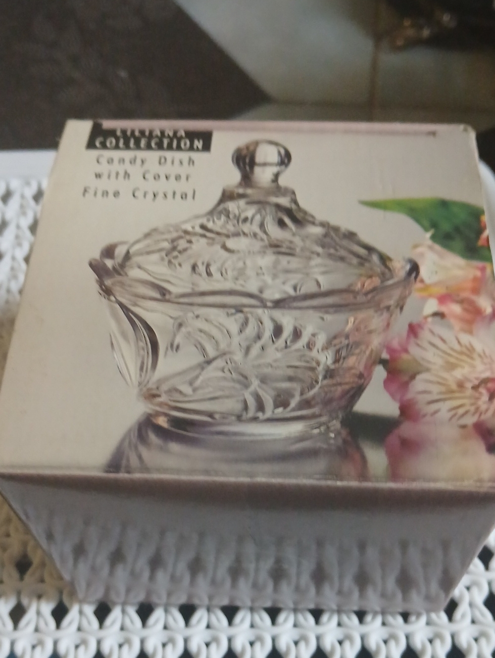 Godinger Clear Crystal Candy Dish with Cover - Glass
